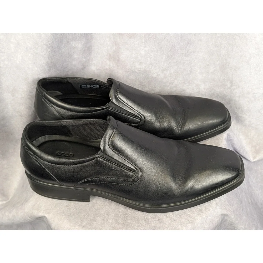 ECCO Helsinki 2.0 Mens Black Leather Slip On Loafers Square Toe 523304 EU 46